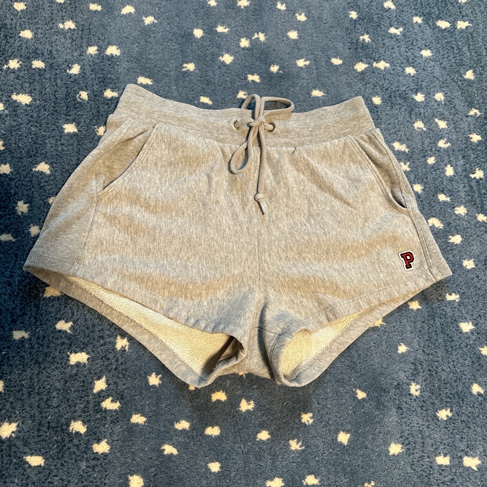 Grey drawstring sweat shorts from PINK
